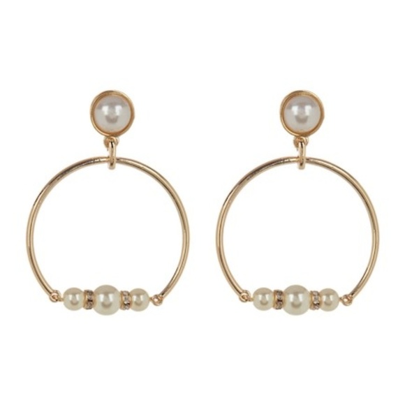 ettika Jewelry - Ettika Pearl Hoop Earrings